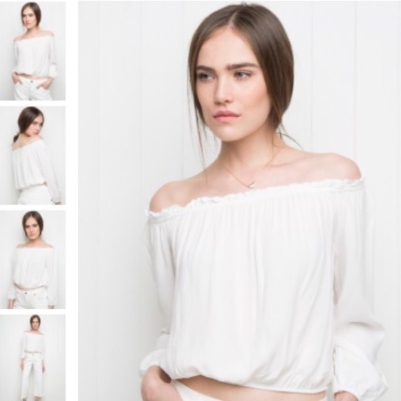 Brandy Melville Maura Off the Shoulder Top - White - Picture 1 of 9